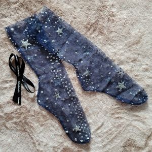 Lirika Matoshi Sheer Glitter Stars Slouchy Socks
